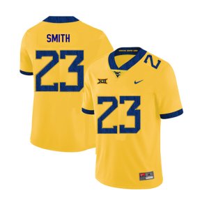 Men's West Virginia Mountaineers NCAA #23 Tykee Smith Yellow Authentic Nike 2019 Stitched College Football Jersey SN15W11AZ